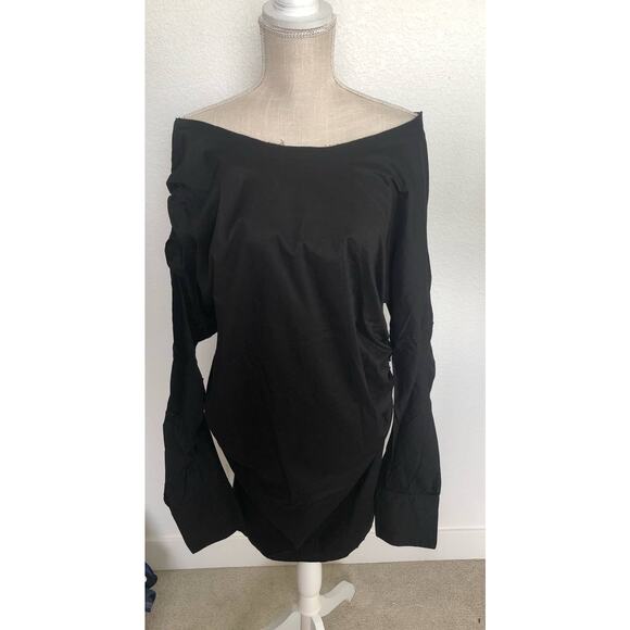 Caara Black Mixed Material Heidi Dress - M - Picture 2 of 5